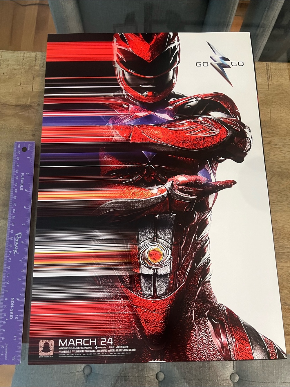 2017 promotional Red Power Ranger Poster - Go Go Lightning Design